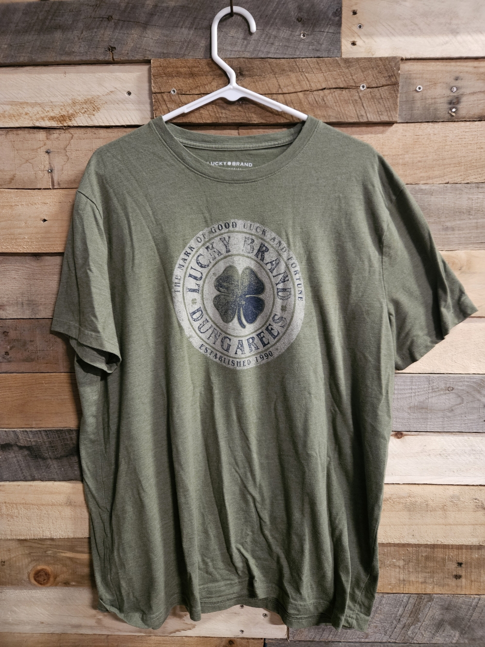 Lucky Brand Olive Green Short-Sleeve Graphic Tee